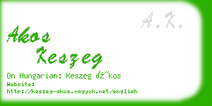 akos keszeg business card